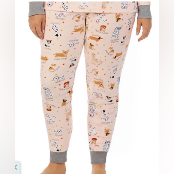 Cuddl Duds Velour Pajama Lounge Set Cozy Pink Dog Print - Picture 2 of 11